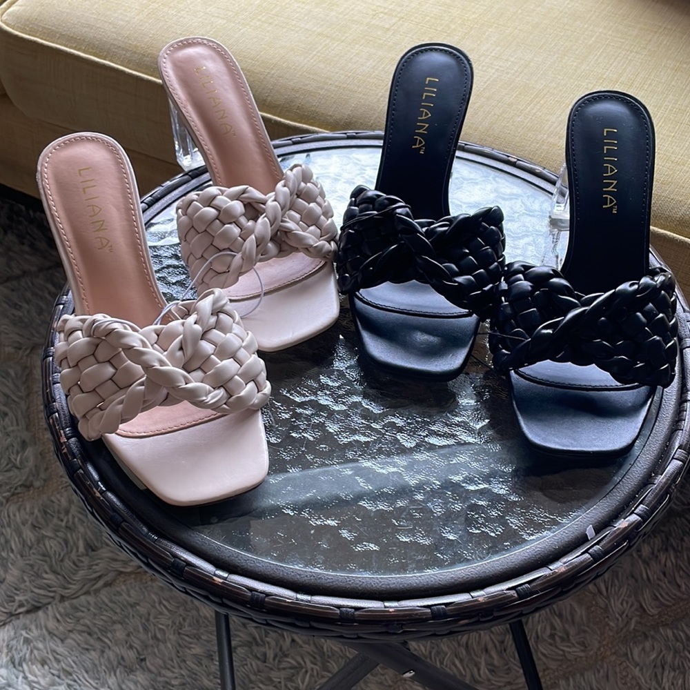 NWT! Newest Trend! Gorgeous Black & Taupe w/ Lucite Heels! Selling 2 for 1!